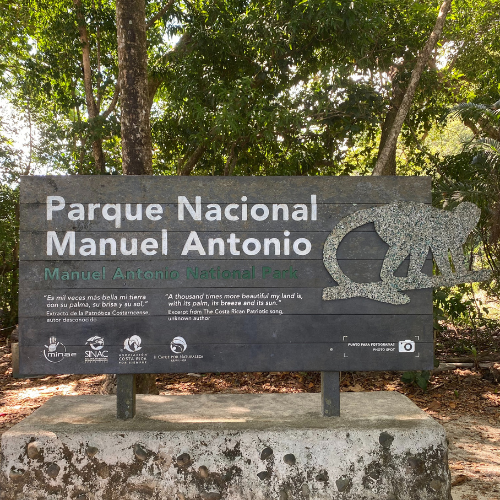 Entrance board of Parque Nacional Manuel Antonio