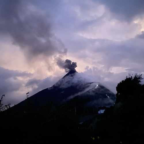 7:00 PM : Dinner & volcano watching by campfire