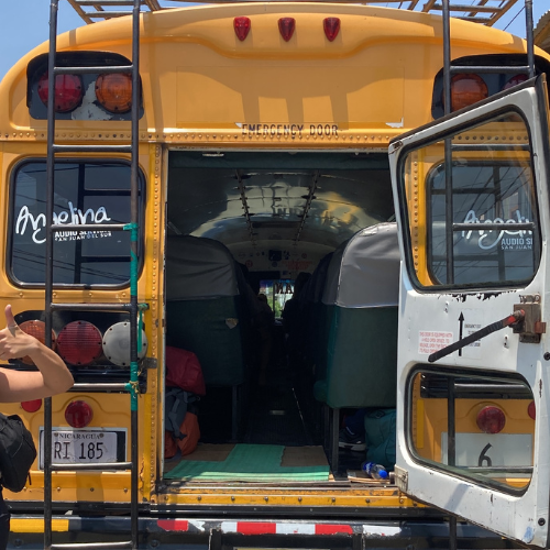 How-to-Get-to-San-Juan-del-Sur-(2026 Guide)-chicken-bus-behind